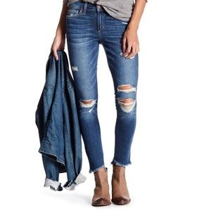 Joe's Jeans Blue Distressed Ankle Jeans